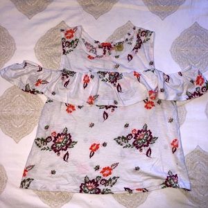 White Floral Off the Shoulder Top